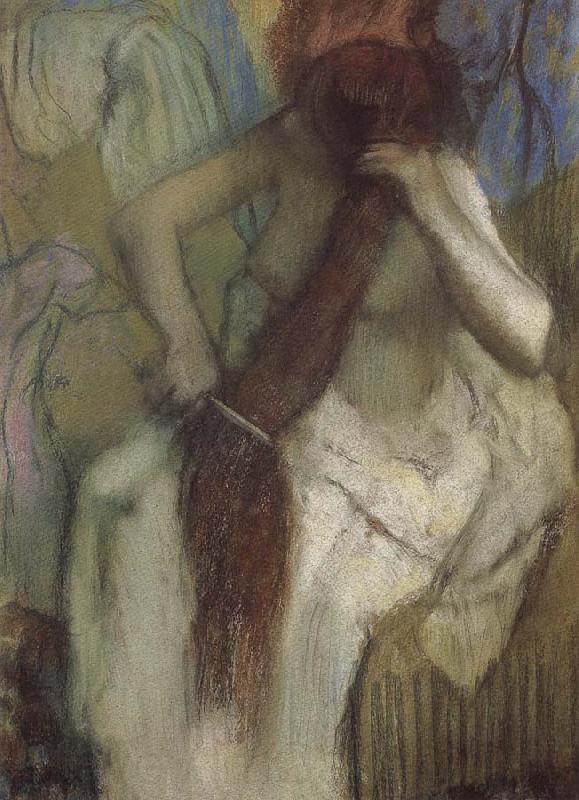 Edgar Degas The woman doing up her hair